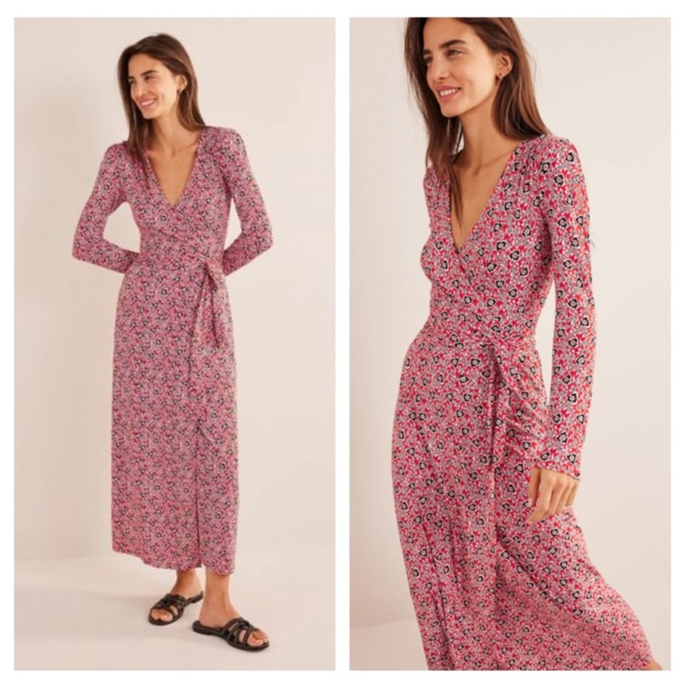 Boden jersey wrap maxi dress